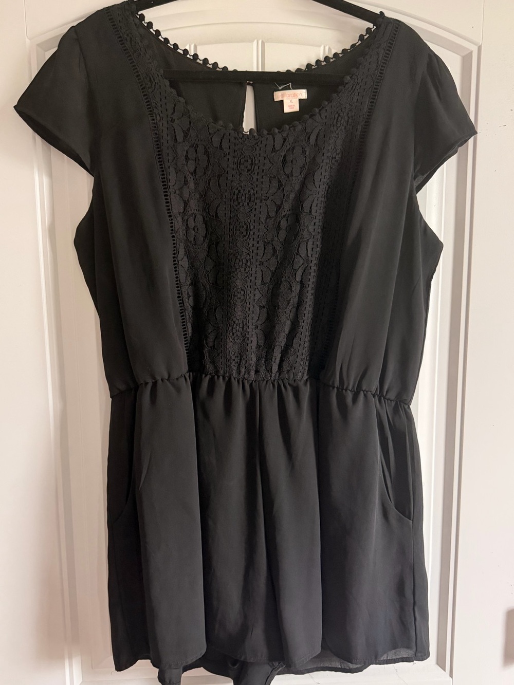 Xhilaration Black Lace-Front Romper